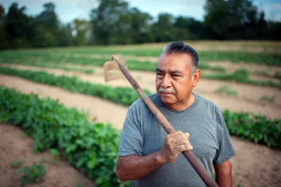 Vicente Gonzalez stands for a portrait at his farm in Bodcaw, Ark. on Sept. 7, 2023. Photo by Rory Doyle.